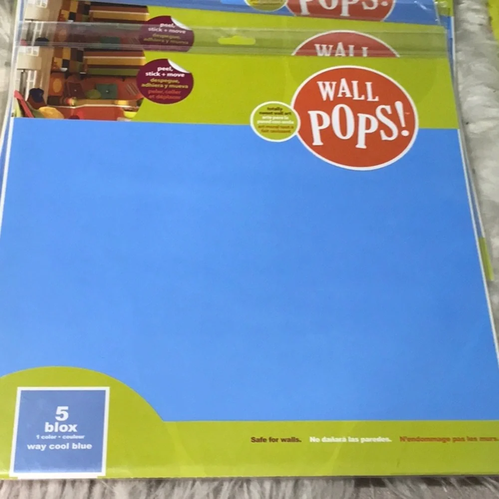 NEW 10 packages of 5 Wallpops @ 13”x13” safe walls 50 tiles total